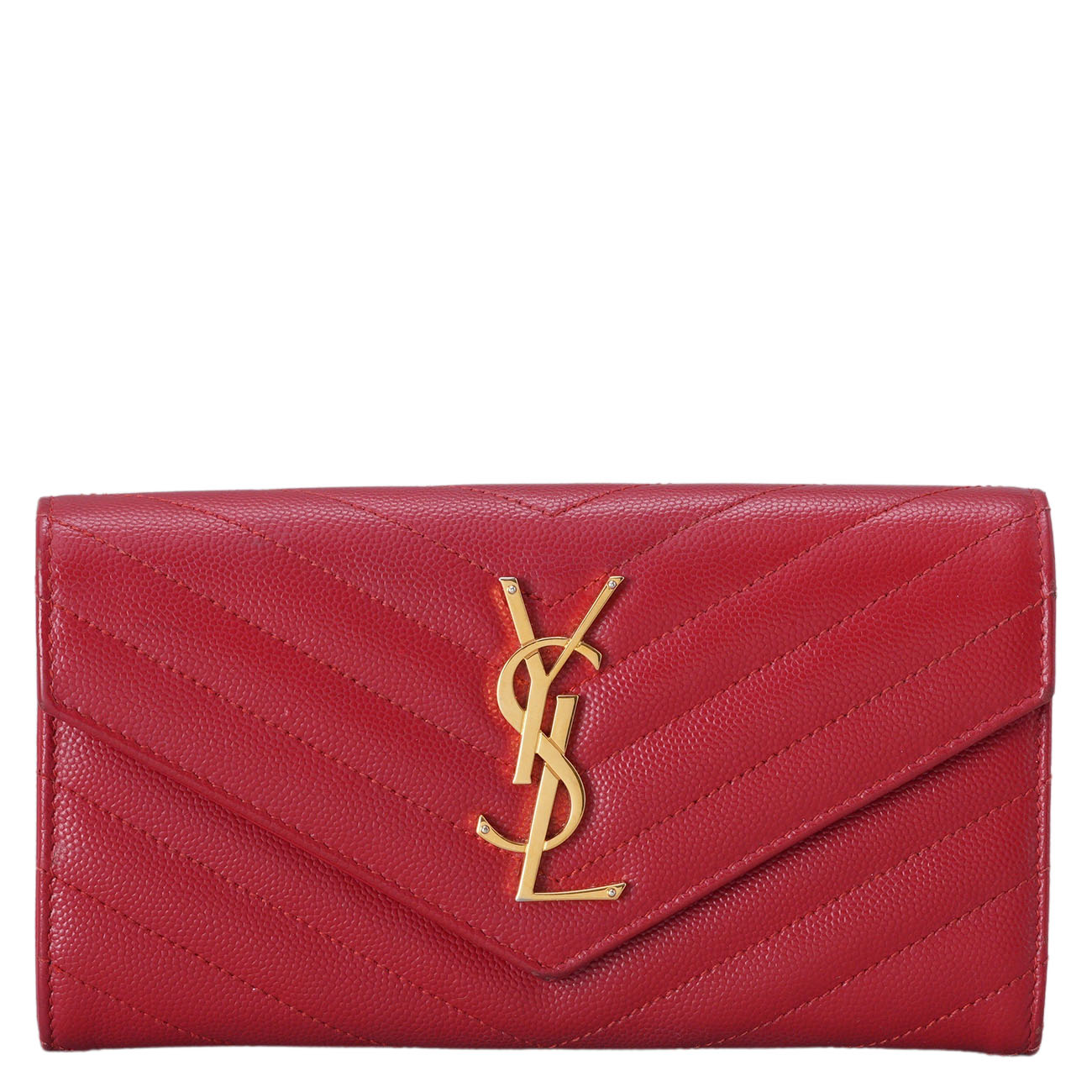 YVES SAINT LAURENT(USED)생로랑 372264 모노그램 쉐브론 장지갑